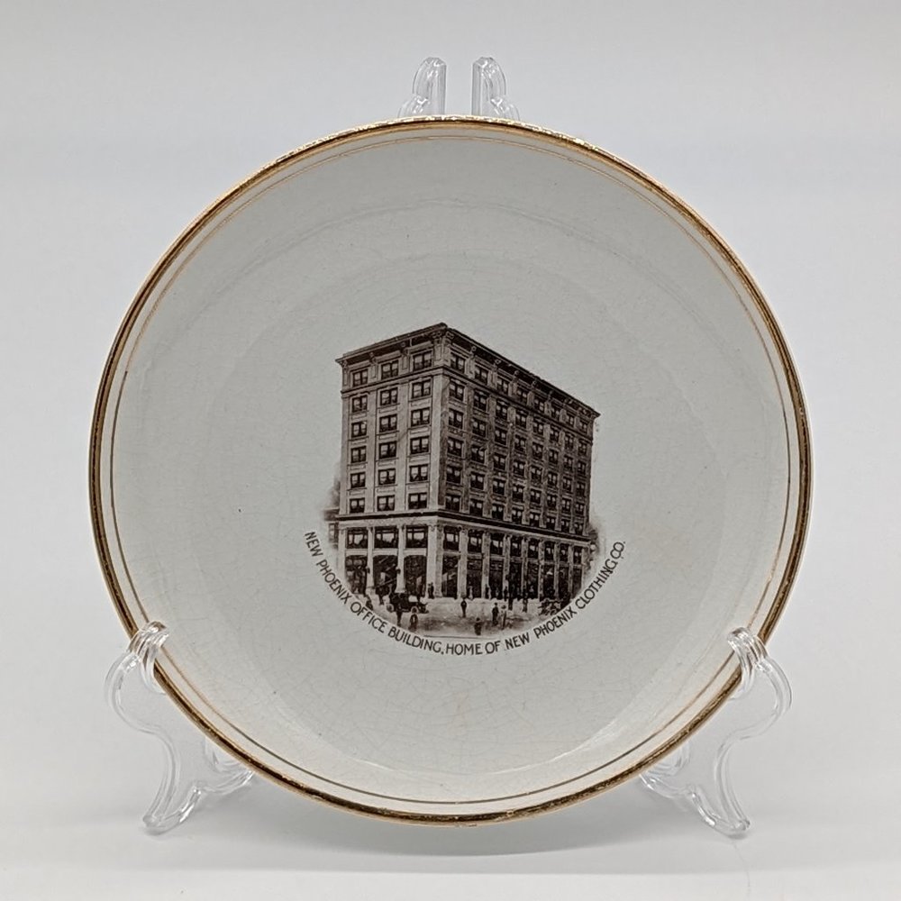 Antique Plate New Phoenix Office Building Clothing Company Arizona WS George